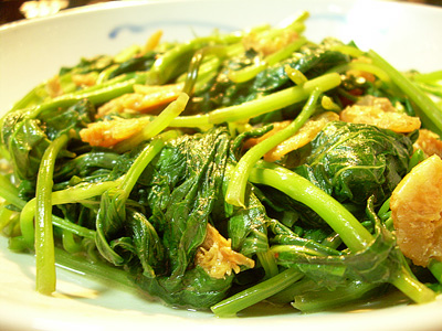 Stir Fried Sweet Potato Shoots with Fermented Beancurd