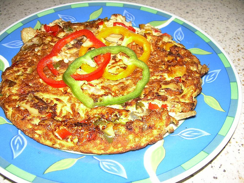 colourful pork omellette